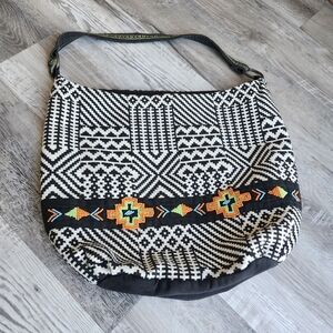 World Market Black Beaded Tote Bag – Gorgeous Detail